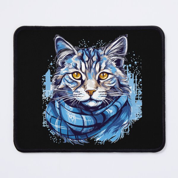 Item preview, Cute Scotland Therian Cat - with blue tartan designed and sold by SGDesignonline.