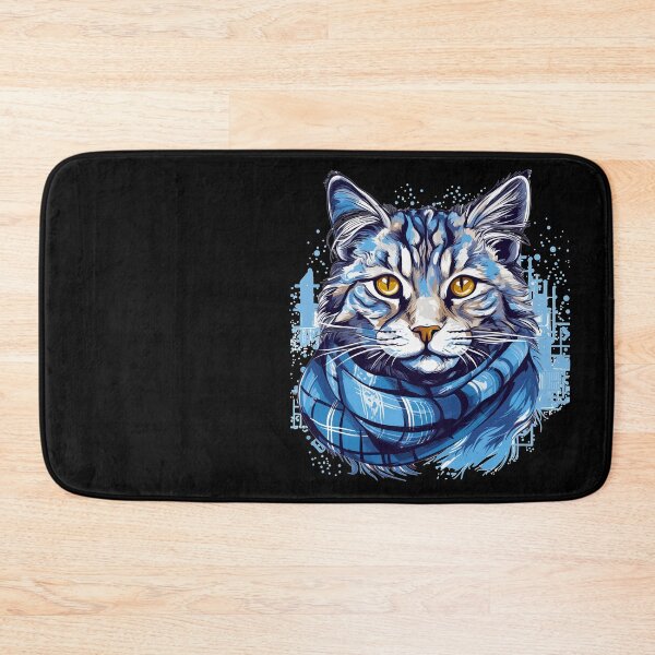 Item preview, Cute Scotland Therian Cat - with blue tartan designed and sold by SGDesignonline.