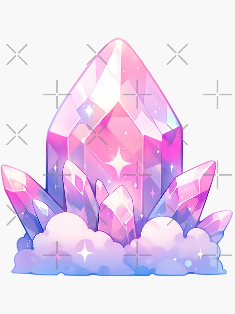 Heart Crystal Stickers, Pink Purple Pastel Crystals 