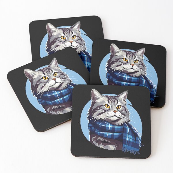 Item preview, Blue Scotland Therian Cat - with blue tartan designed and sold by SGDesignonline.