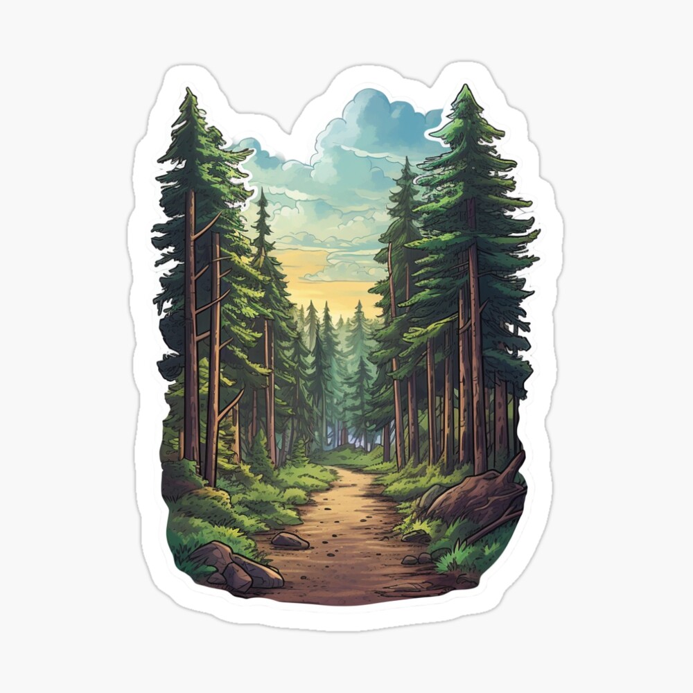 Forest Sticker for Sale by BlkwtrDesign