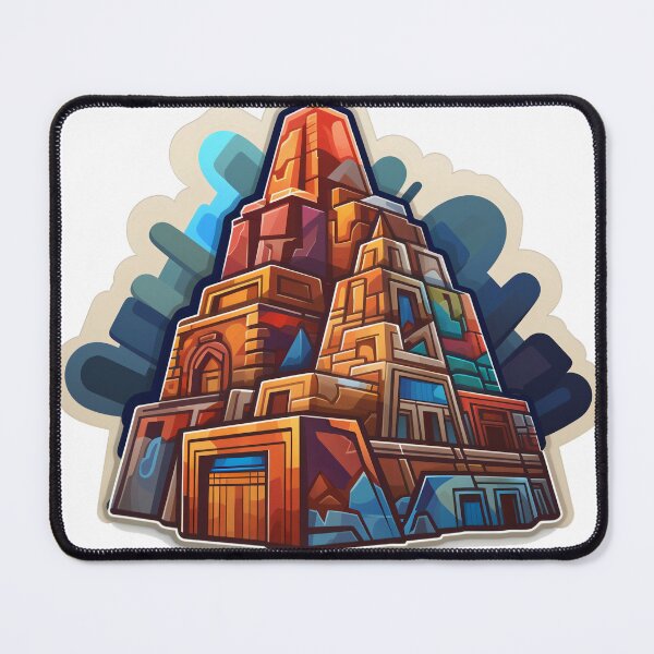 Item preview, Cubist Temple Sticker designed and sold by raviolli000.