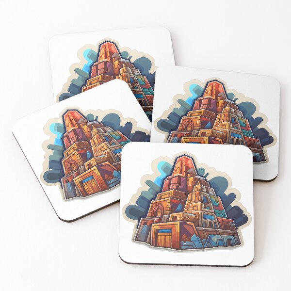 Item preview, Cubist Temple Sticker designed and sold by raviolli000.