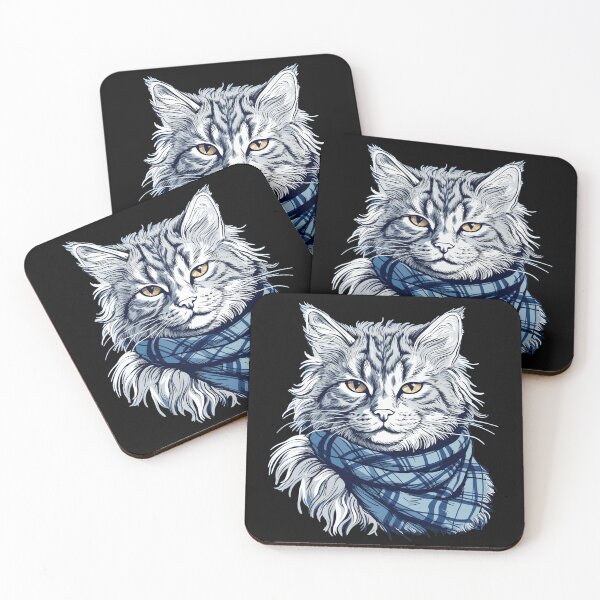 Item preview, Serious Scotland Therian Cat - with blue tartan, vector graphic designed and sold by SGDesignonline.