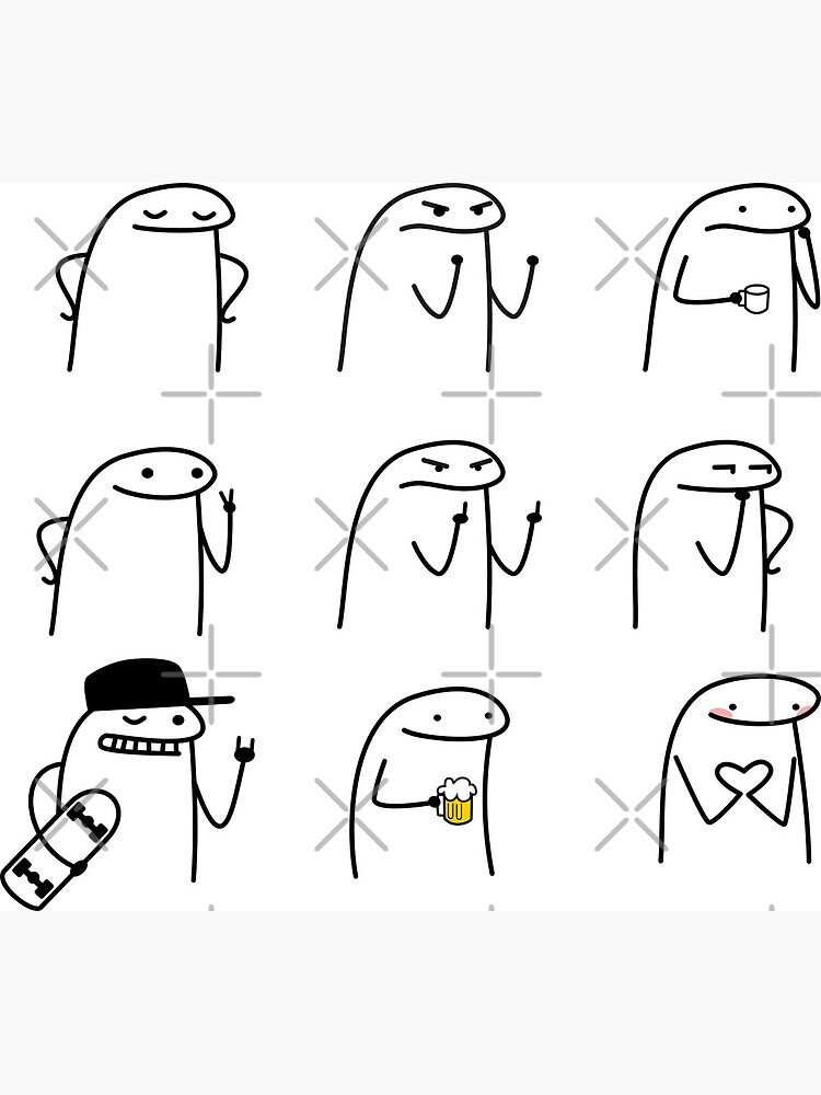 Set of Flork meme stickers | Poster