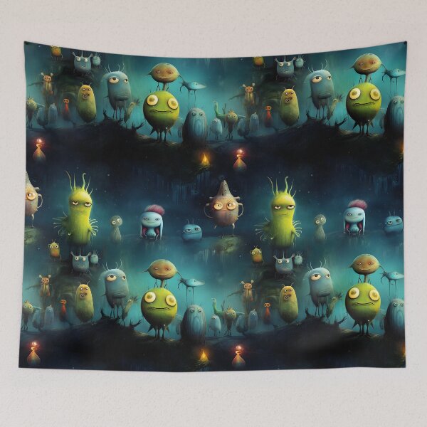 Item preview,  Funny Magic Monsters Halloween Pattern designed and sold by SecretDicer.