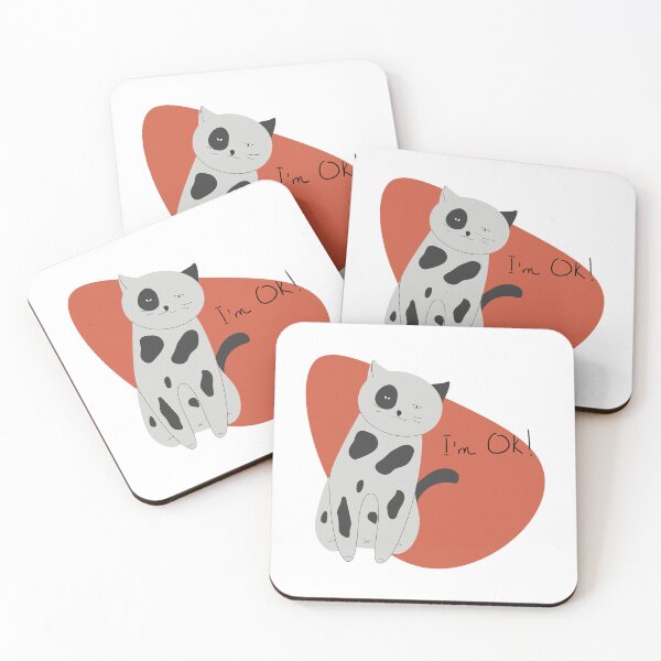 Item preview, A sad cat that says i'm ok. designed and sold by WonderworkLI.