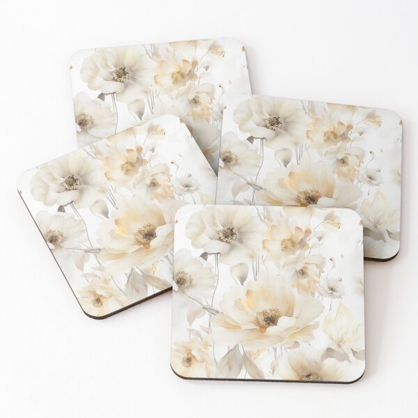 Item preview, Boho neutral floral pattern with rich gold details designed and sold by LadyBlush.