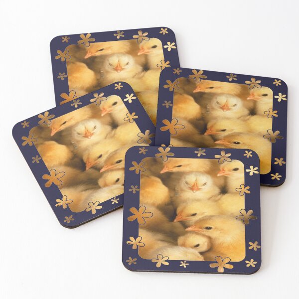 Item preview, Clutch of Cute Yellow Fluffy Chicks With Decorative Border designed and sold by taiche.