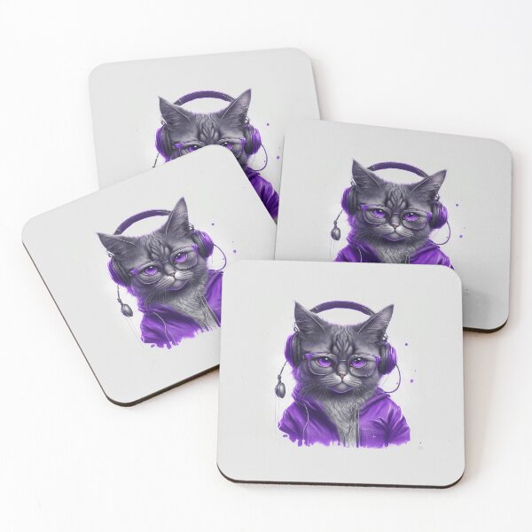 Item preview, Purrple Paws: The Enchanting World of the Cat in Purple designed and sold by AmeerAthiyyah.