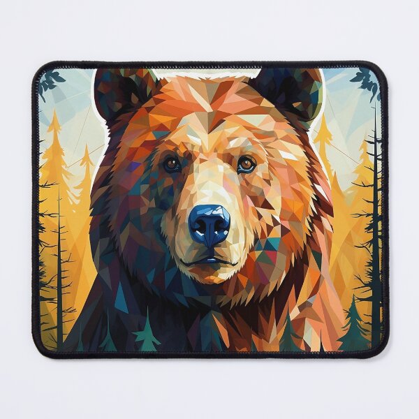 Item preview, geometric grizzly in the wilderness designed and sold by timberwolf250.