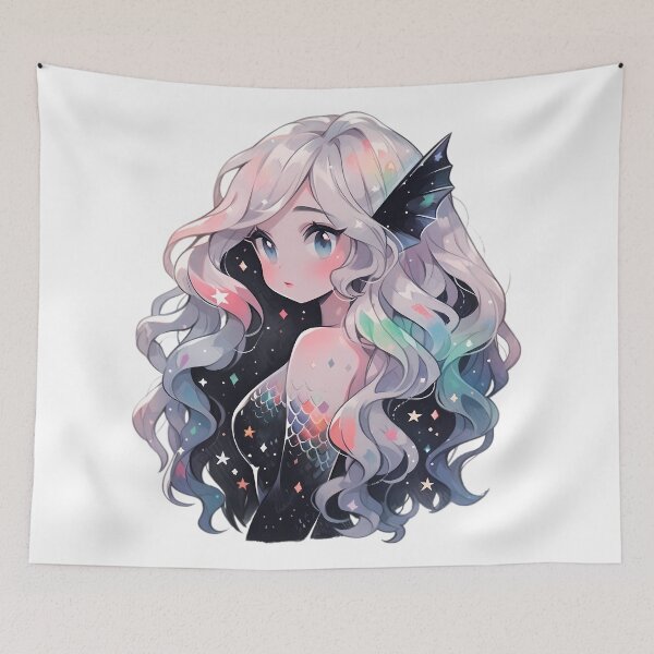 Aperçu de l'œuvre Sirène cosmique pastel kawaii mignonne créée et vendue par PastelMagic.