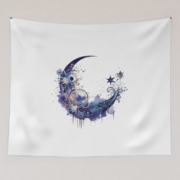 Item preview, Enchanting Moon Motif Illustration, Magical Celestial Art designed and sold by ShreyaaArts.