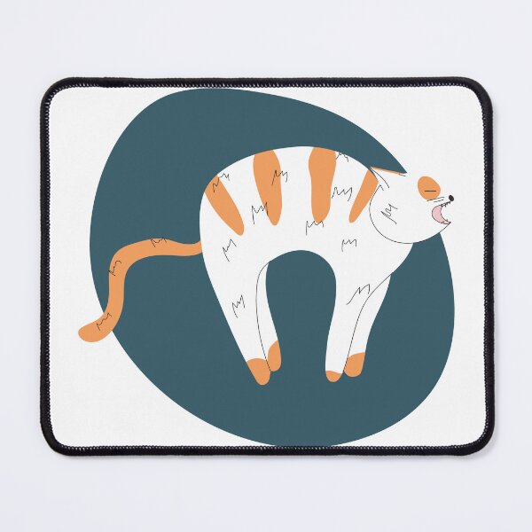 Item preview, Cartoon red cat with horror, fear or anger arches its back designed and sold by WonderworkLI.