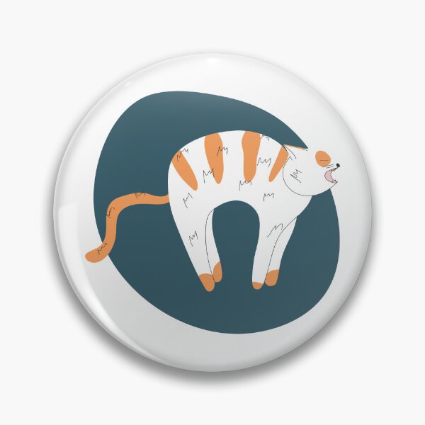 Item preview, Cartoon red cat with horror, fear or anger arches its back designed and sold by WonderworkLI.