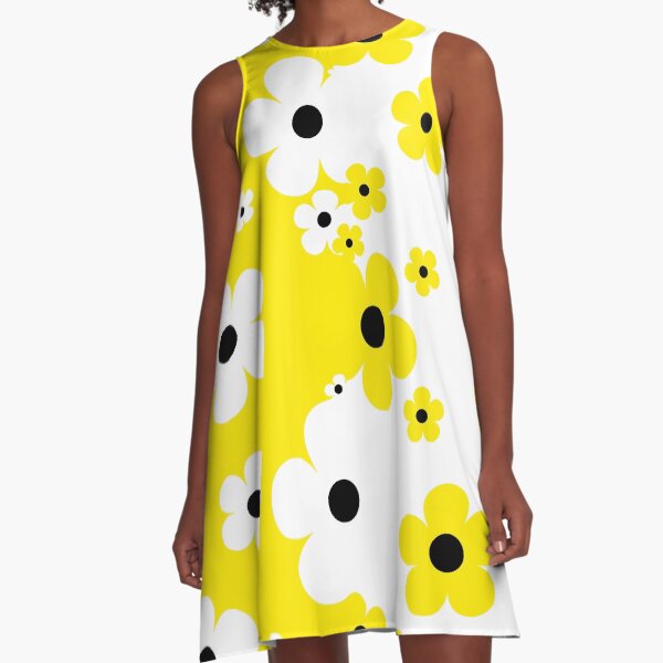Item preview, 60's Retro Pop Small Flowers in Yellow and White designed and sold by MellowCat.