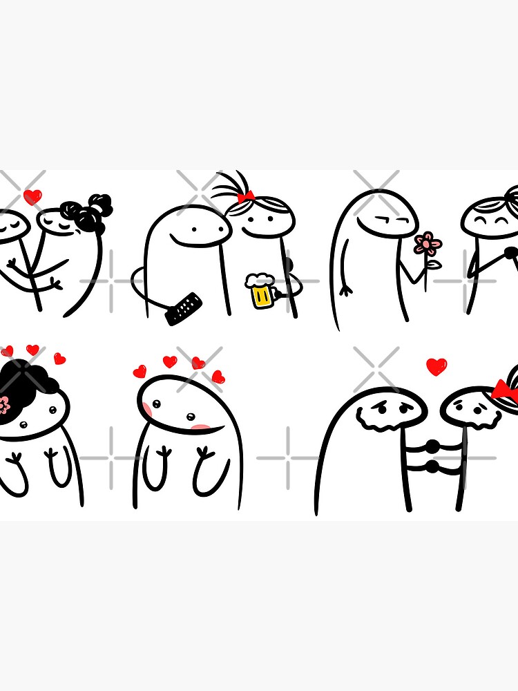 Flork in love meme pack, bundle | Art Board Print