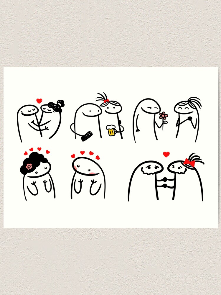 Flork in love meme pack, bundle Art Board Print for Sale by LatinoPower