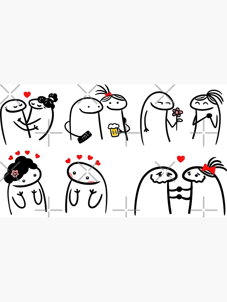 Set Of Flork Meme Stickers Poster Flork Meme Amor 2245