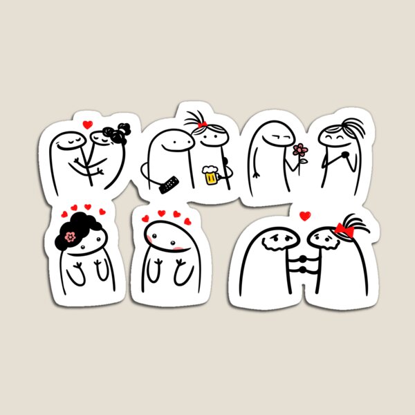 Set stickers flork meme Love 1 | Magnet