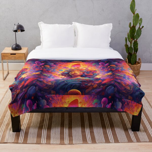 Item preview, Cosmic Dreamscape Psychedelic Tapestry - Vibrant Boho Wall Art designed and sold by TileTango.