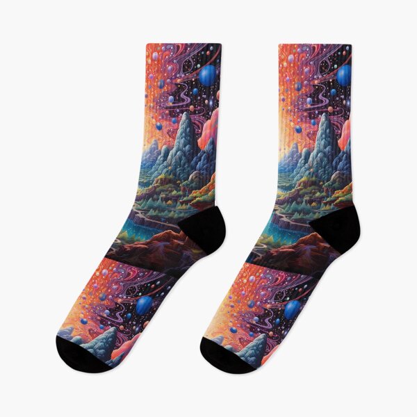Artikelvorschau, Kosmische Traumlandschaft Psychedelischer Wandteppich – Lebendige Boho-Wandkunst entworfen und verkauft von TileTango.
