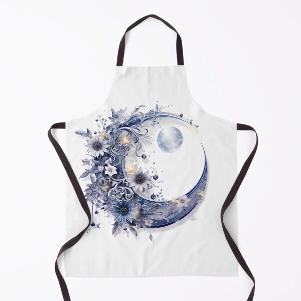 Item preview, Enchanting Grey Floral Moon Motif Illustration, Celestial Magic designed and sold by ShreyaaArts.