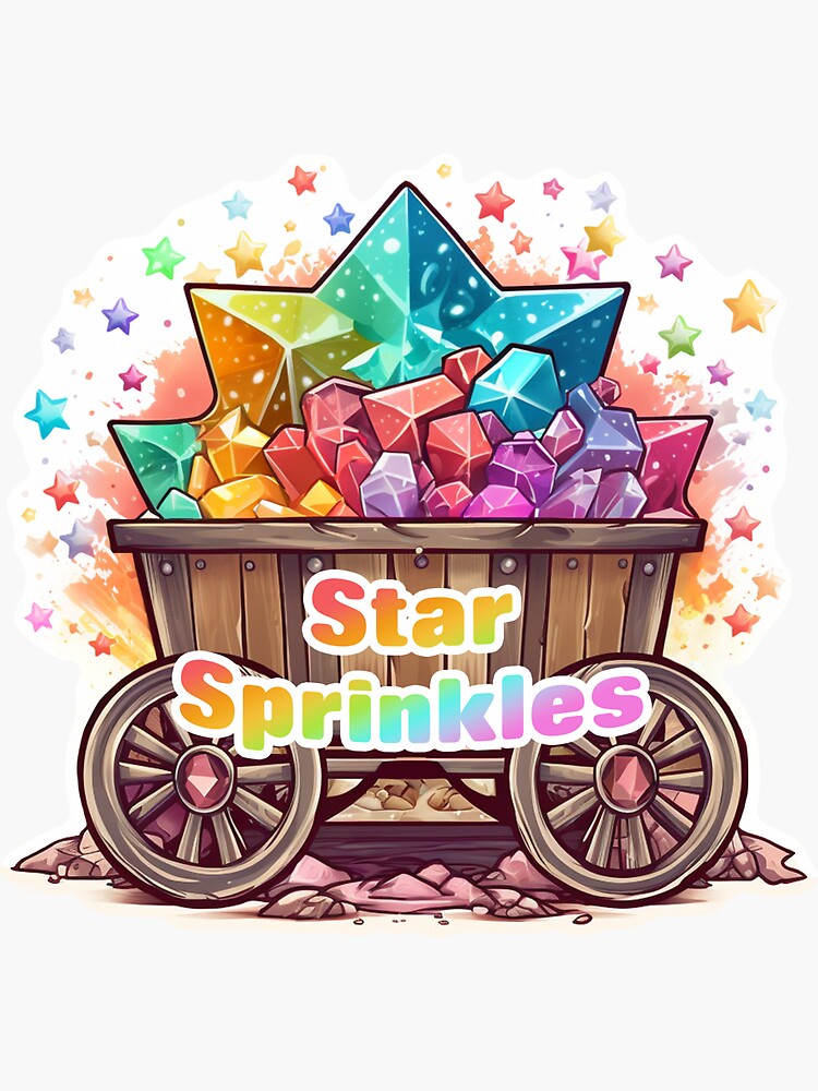 Thumbnail 3 of 3, Sticker, Star Sprinkles - Rainbow Brite designed and sold by PandemoniaLLC.