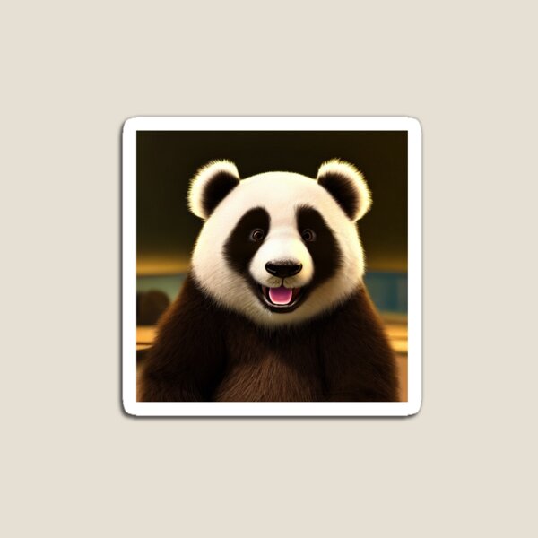 Item preview, Baby Panda Bear Happy Funny Golden Bear Black and White Linear Funny Cartoon Cartoon Animal Print designed and sold by RTSGlobal.