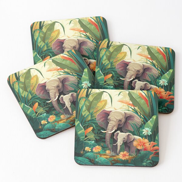 Item preview, Cute Elephants Colorful Botanical designed and sold by BaysparksMedia.