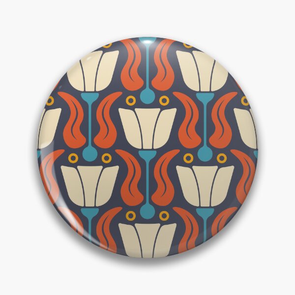 Item preview, KF 0057 F - Retro Vintage Tulip Flower Minimalist 70s Modern Geometric Floral Pattern designed and sold by KhakiFinch.