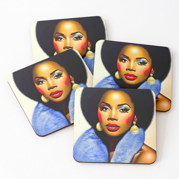 Item preview, Black woman with blue scarf designed and sold by melaninblack.