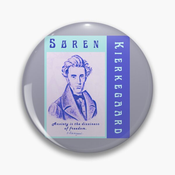 Item preview, Søren Kierkegaard portrait and quote: Anxiety Is the Dizziness of Freedom designed and sold by artbleed.