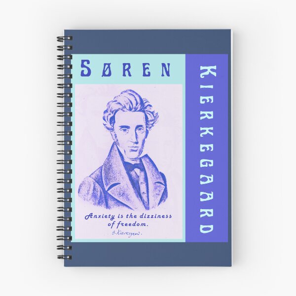 Item preview, Søren Kierkegaard portrait and quote: Anxiety Is the Dizziness of Freedom designed and sold by artbleed.