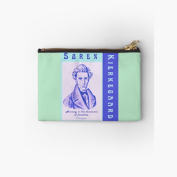 Aperçu de l'œuvre Portrait et citation de Søren Kierkegaard : L'anxiété est le vertige de la liberté créée et vendue par artbleed.