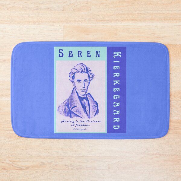 Item preview, Søren Kierkegaard portrait and quote: Anxiety Is the Dizziness of Freedom designed and sold by artbleed.