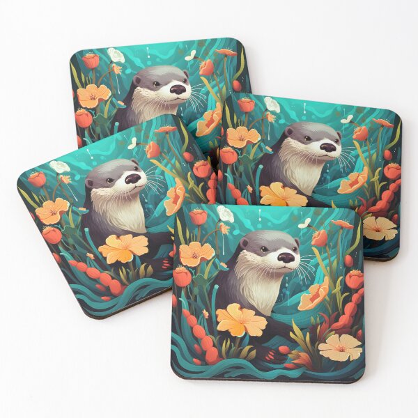 Item preview, Cute Otter Colorful Botanical designed and sold by BaysparksMedia.