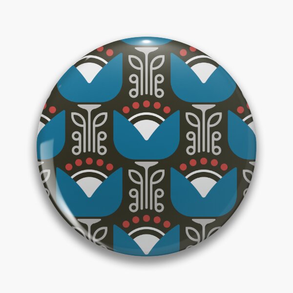 Item preview, KF 0058 G - Retro Vintage Flower Minimalist 70s Modern Geometric Floral Pattern designed and sold by KhakiFinch.