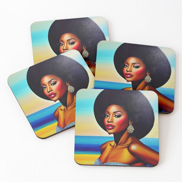 Item preview, Black woman with blue and yellow color designed and sold by melaninblack.