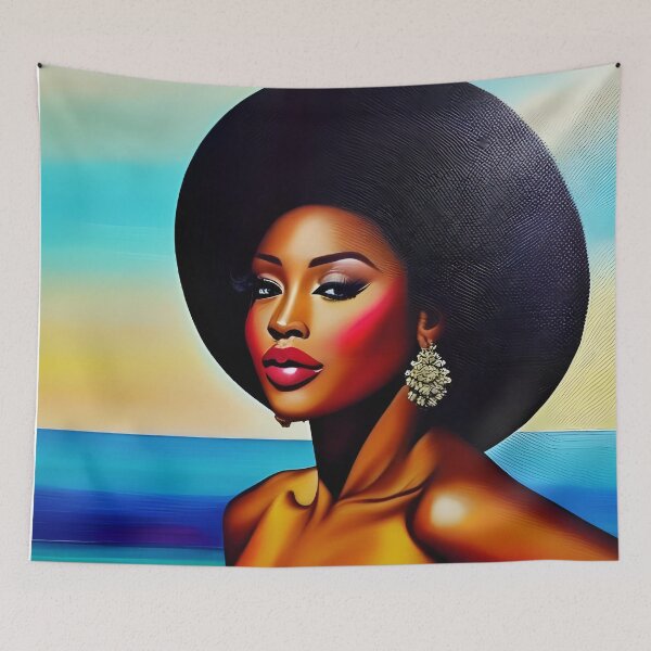 Item preview, Black woman with blue and yellow color designed and sold by melaninblack.