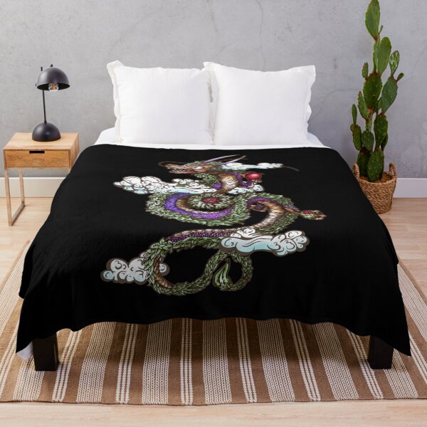 Item preview, Chinese Lucky Leaf Dragon Holding Blooming Tea Blossoms designed and sold by iduzarts.