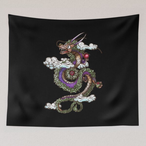 Item preview, Chinese Lucky Leaf Dragon Holding Blooming Tea Blossoms  designed and sold by iduzarts.