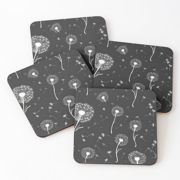 Item preview, Pattern - Black and White Dandelions designed and sold by Stacey Hallock.