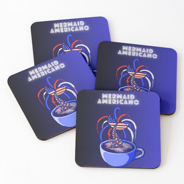 Item preview, Mermaid Americano (Black and Blue) designed and sold by octopuscafe.