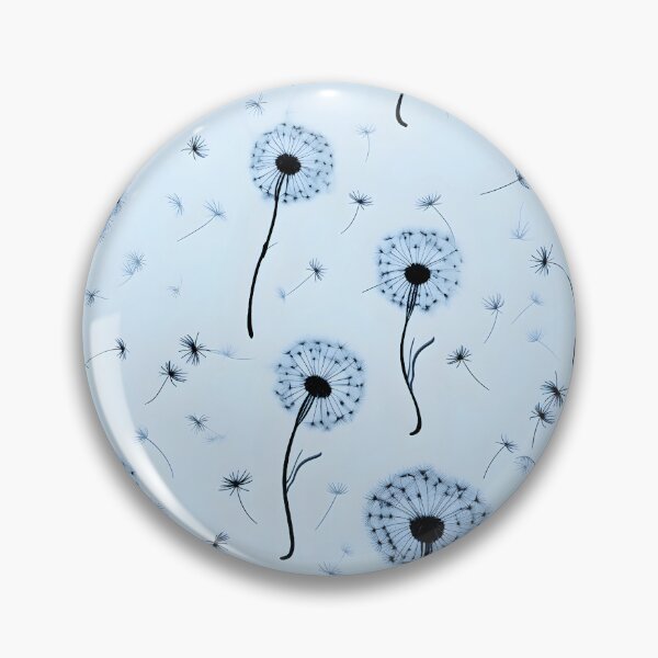 Item preview, Pattern - Black and Blue Dandelions designed and sold by Stacey Hallock.