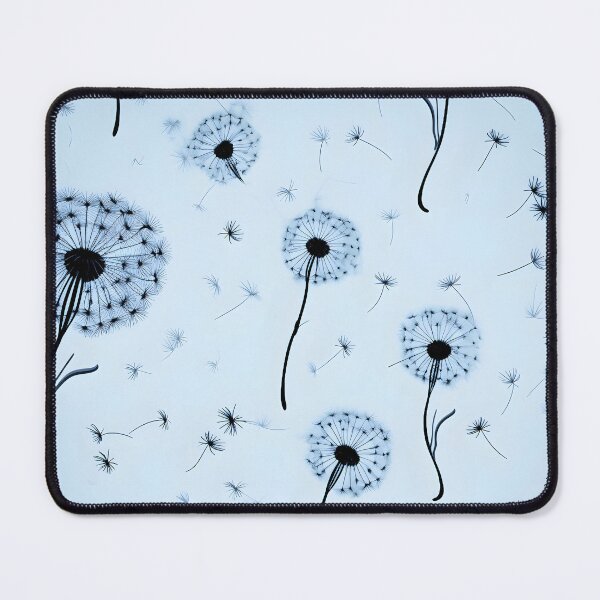 Item preview, Pattern - Black and Blue Dandelions designed and sold by Stacey Hallock.