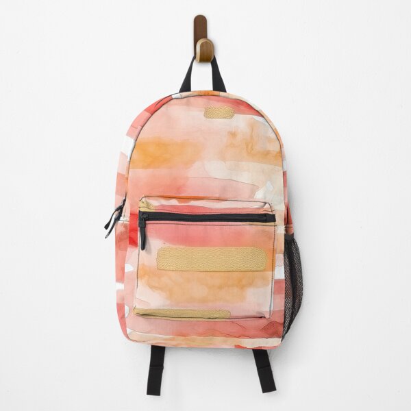 Item preview, Coral, Pink, and Gold Stripes, Alcohol Ink Style designed and sold by Amy Olsen.