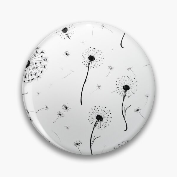 Item preview, Pattern - White and Black Dandelions designed and sold by Stacey Hallock.