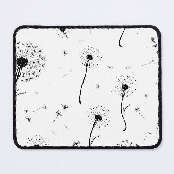Item preview, Pattern - White and Black Dandelions designed and sold by Stacey Hallock.