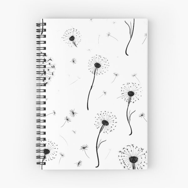 Item preview, Pattern - White and Black Dandelions designed and sold by Stacey Hallock.